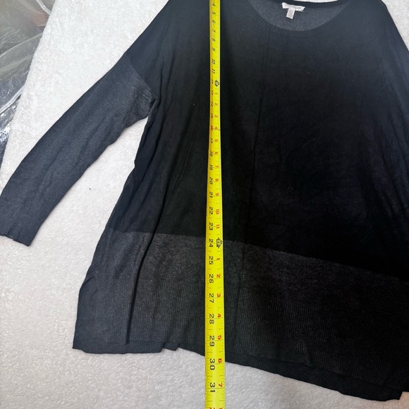 Eileen Fisher Colorblock Knit Oversized Tunic Oversized Knit Sweater L BlackGrey - Picture 13 of 13